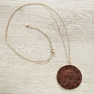 Stone Circle Medallion Pendant Necklace